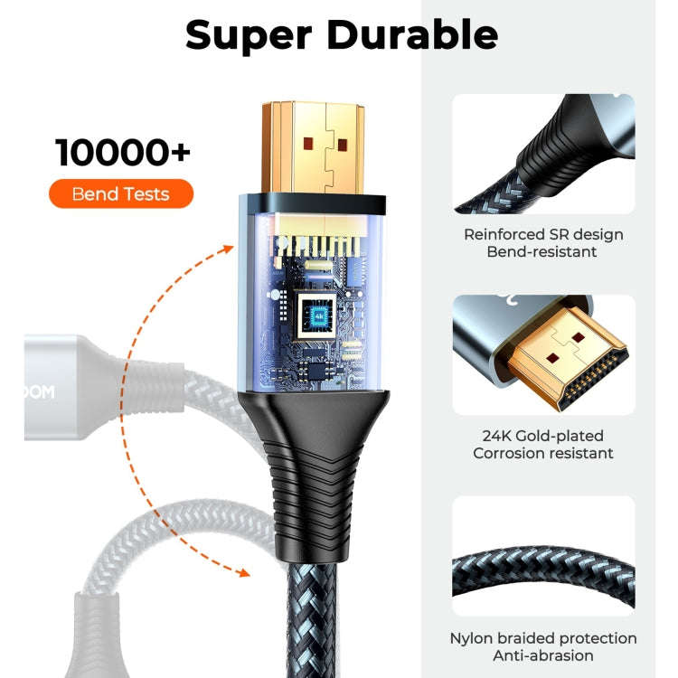 JOYROOM SY-20H1 4K 60Hz HDMI to HDMI Adapter Cable, Length: 2m(Grey)