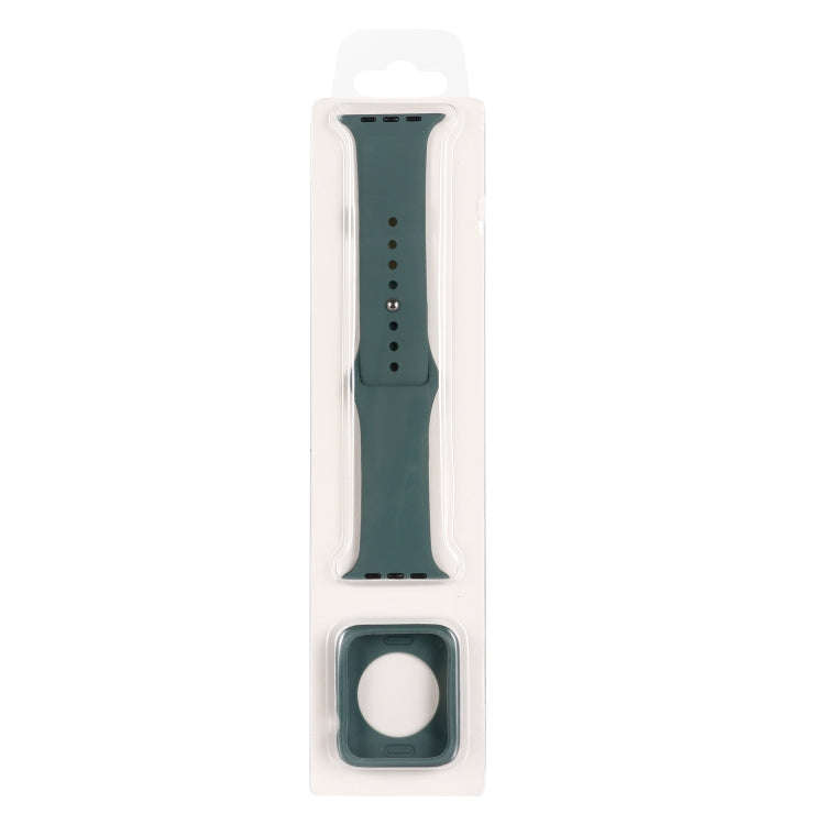 Silicone Watch Band + Watch Protective Case Set For Apple Watch Series 3 & 2 & 1 38mm(Pine Needle...