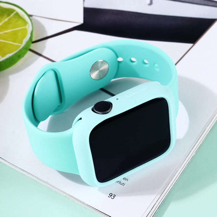 Silicone Watch Band + Watch Protective Case Set For Apple Watch Series 3 & 2 & 1 38mm(Pine Needle...