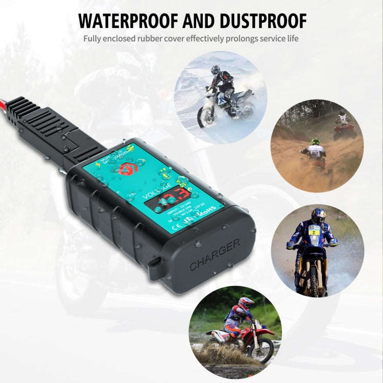 WUPP ZH-1422B2 DC12-24V Motorcycle Square Single USB + PD Fast Charging Charger with Switch + Vol...