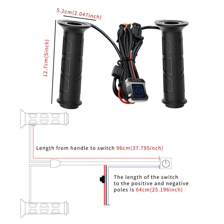 WUPP ZH-983F2 Motorcycle ATV Modified Intelligent Electric Heating Hand Cover Heated Grip with Th...