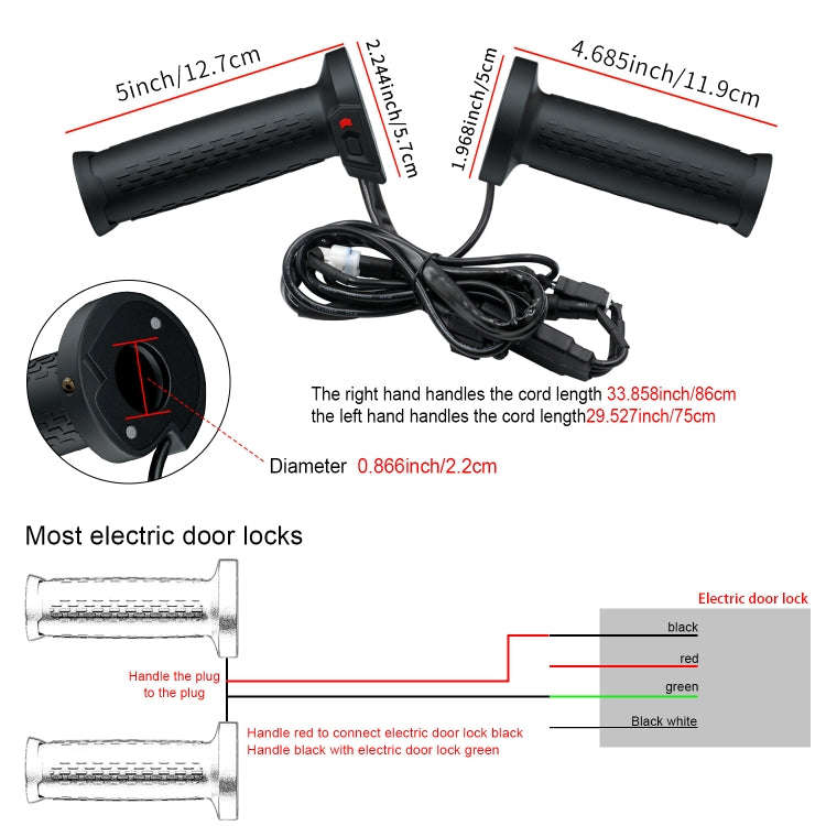 WUPP CS-1324A1 ATV Intelligent Electric Heating Hand Cover Heated Grip with Five Gear Temperature...
