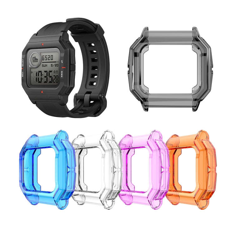 For Amazfit Neo TPU Half-pack Candy Color Protective Case(Transparent Black)