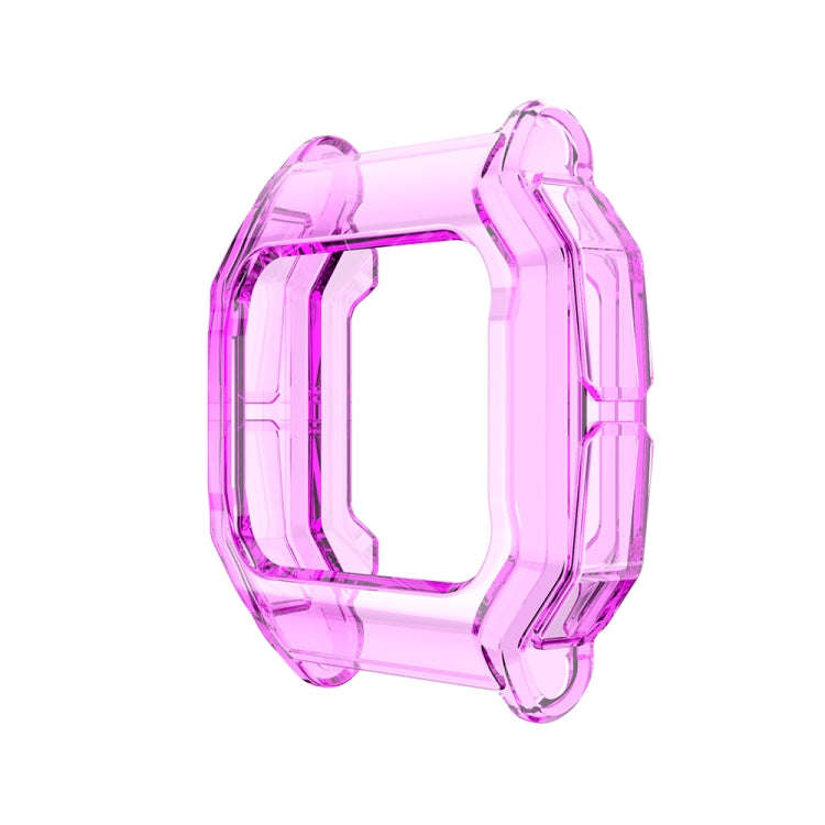 For Amazfit Neo TPU Half-pack Candy Color Protective Case(Transparent Puprle)