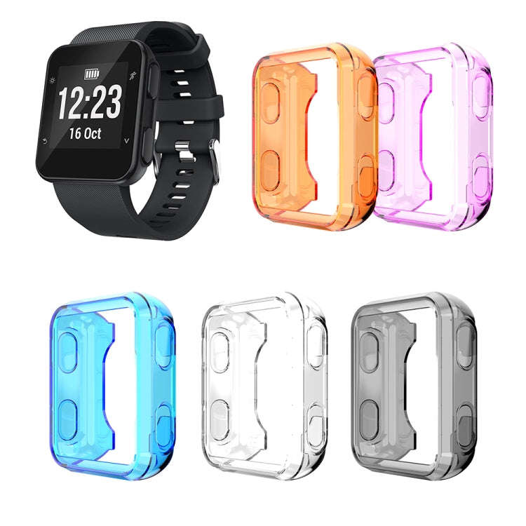 For Garmin Forerunner 35 / 30 TPU Half-pack Candy Color Protective Case(Transparent Orange)