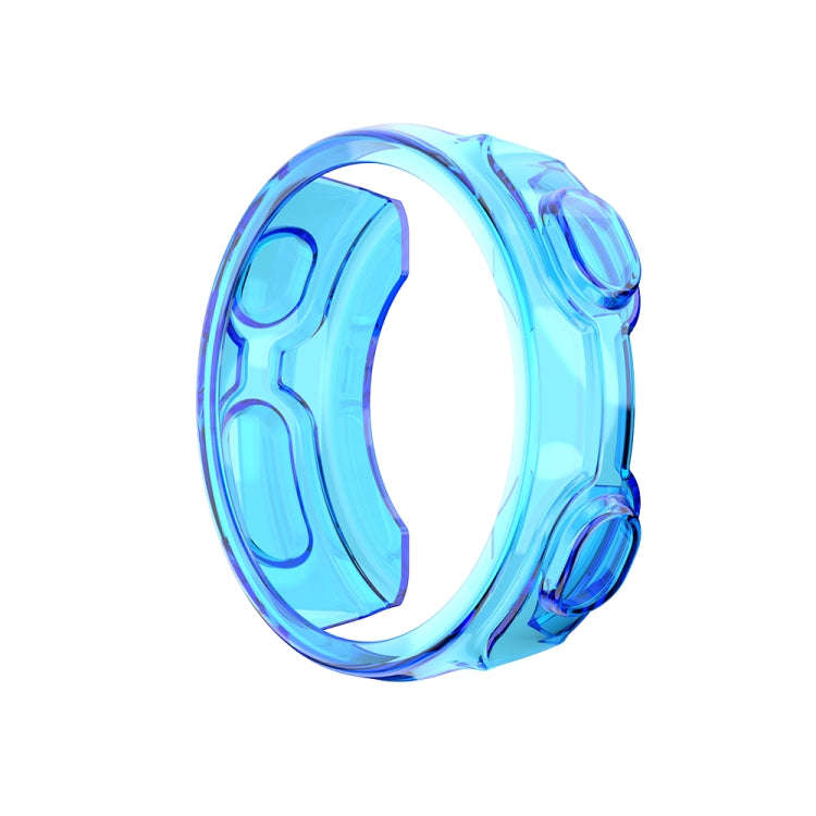 For Garmin Forerunner 735XT TPU Half-pack Candy Color Protective Case(Transparent Blue)