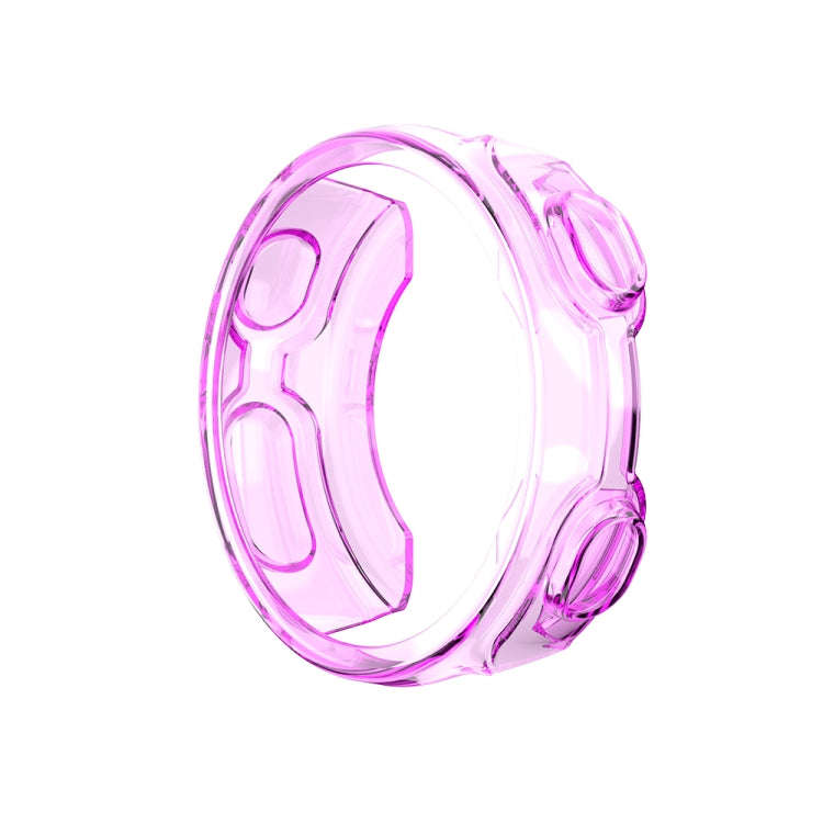 For Garmin Forerunner 735XT TPU Half-pack Candy Color Protective Case(Transparent Puprle)