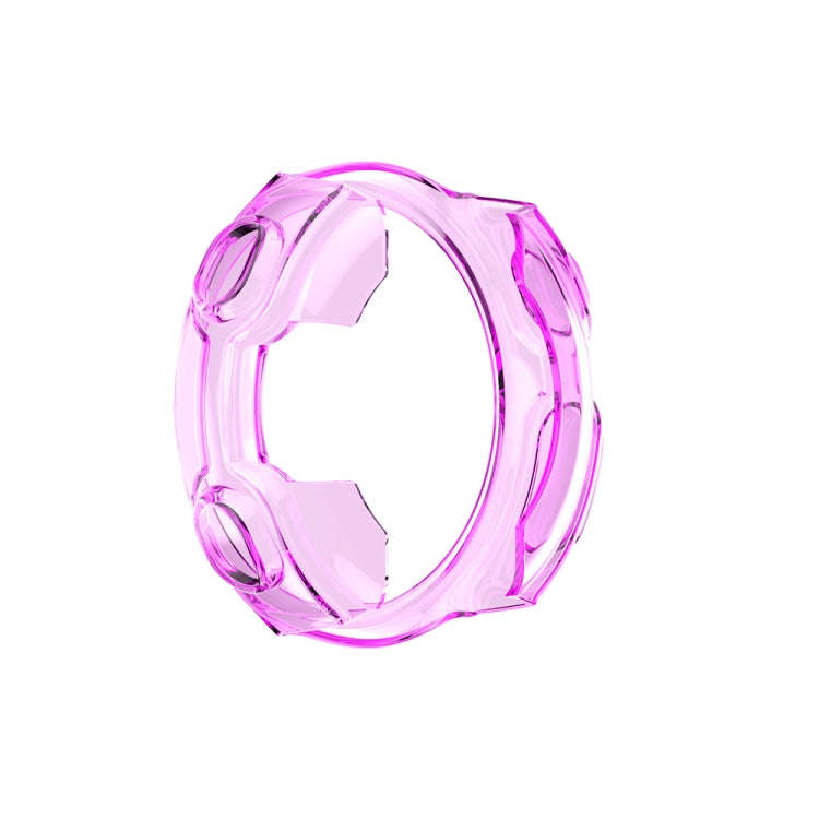 For Garmin Forerunner 735XT TPU Half-pack Candy Color Protective Case(Transparent Puprle)