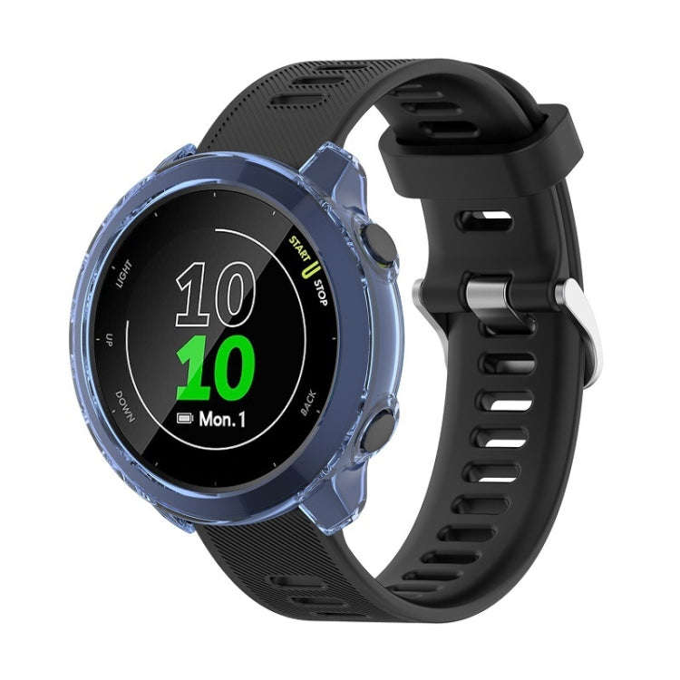 For Garmin Forerunner 158 / 55 Half Coverage Hollowed TPU Protective Case(Transparent Blue)
