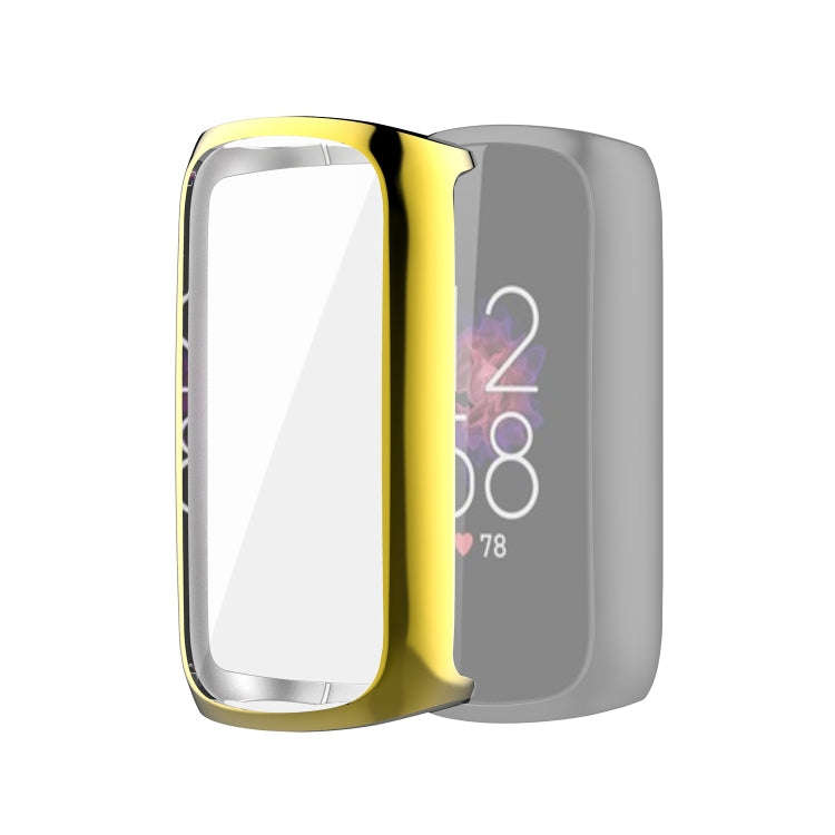 For Fitbit Luxe Full Coverage TPU Electroplating Protective Case Cover(Gold)