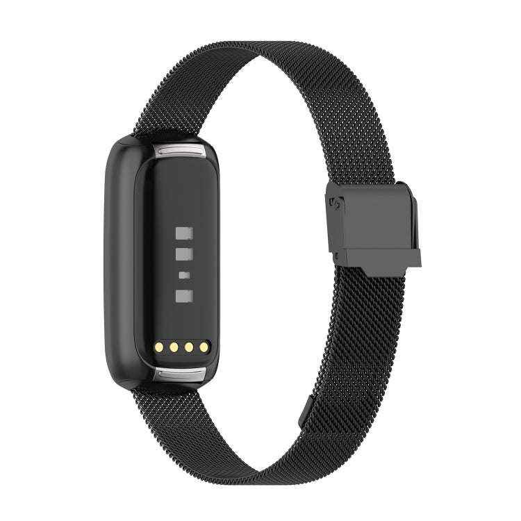 For Fitbit Luxe Clip-on Metal Watch Band(Black)