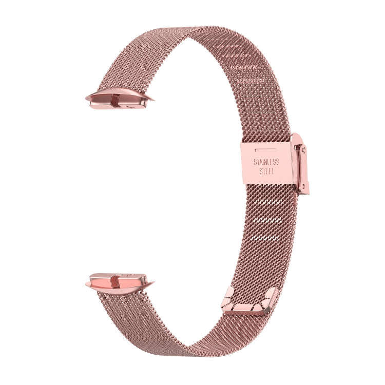 For Fitbit Luxe Clip-on Metal Watch Band(Rose Pink)