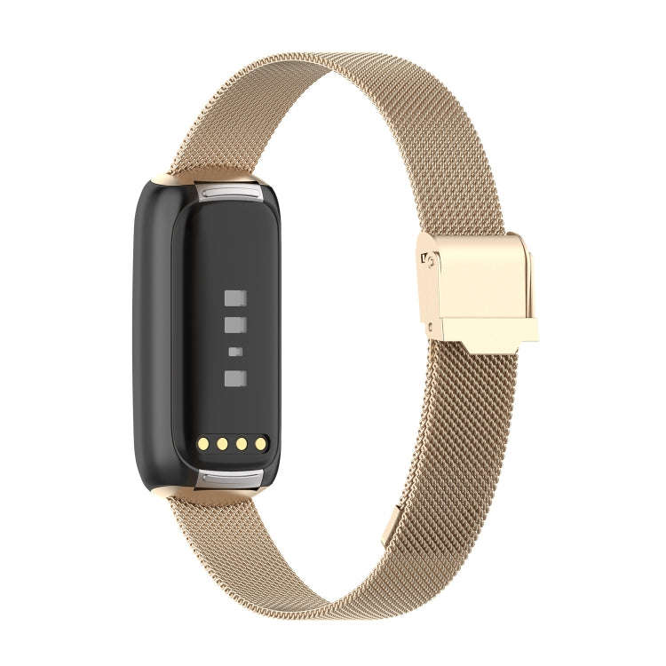 For Fitbit Luxe Clip-on Metal Watch Band(Champagne Gold)