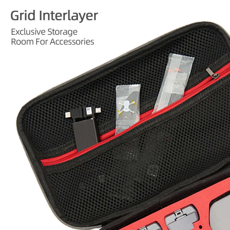 For DJI Mini SE Shockproof Carrying Hard Case Storage Bag, Size: 21.5 x 29.5 x 10cm(Grey + Red Li...