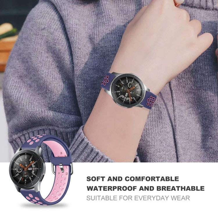 For Galaxy Watch 46 / S3 / Huawei Watch GT 1 / 2 22mm Smart Watch Silicone Double Color Watch Ban...