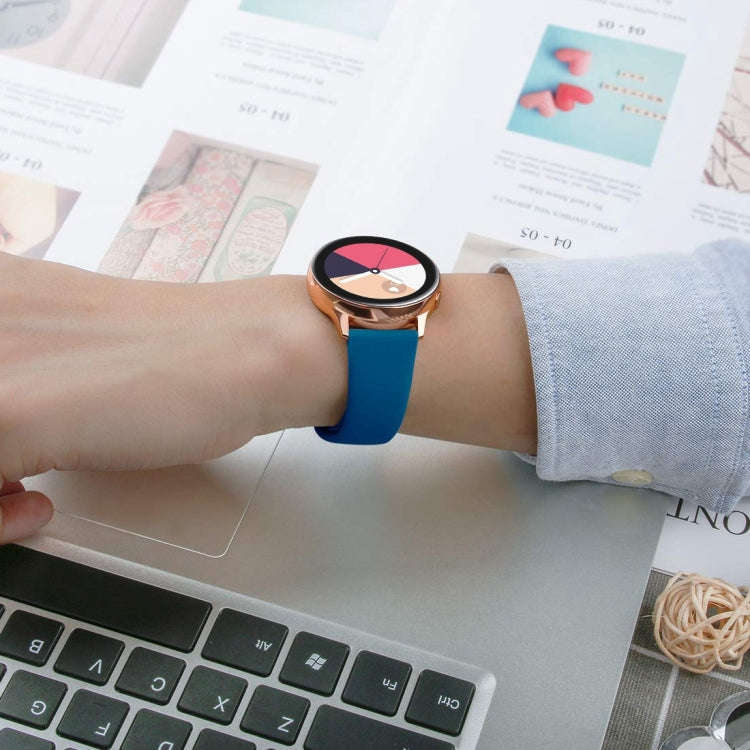 For Samsung Galaxy Watch Active2 Bluetooth Version 40mm Smart Watch Solid Color Silicone Watch Ba...