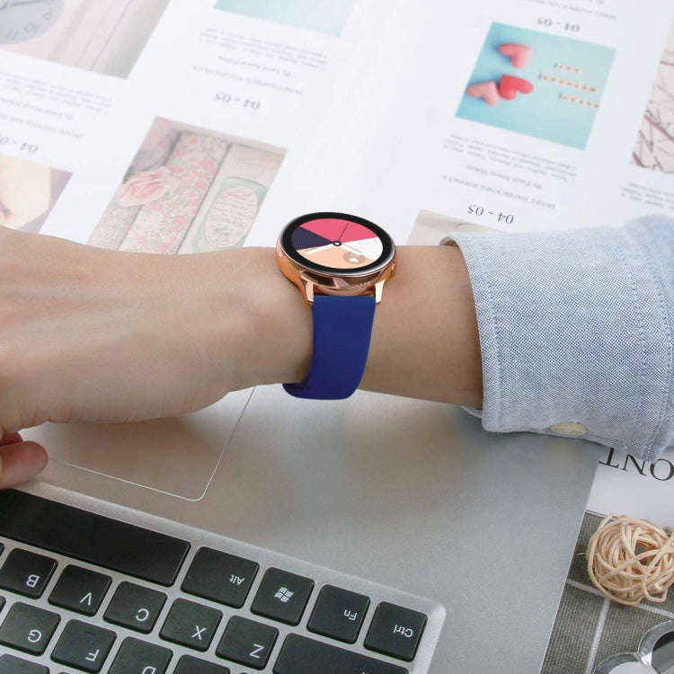 For Samsung Galaxy Watch Active2 Bluetooth Version 40mm Smart Watch Solid Color Silicone Watch Ba...