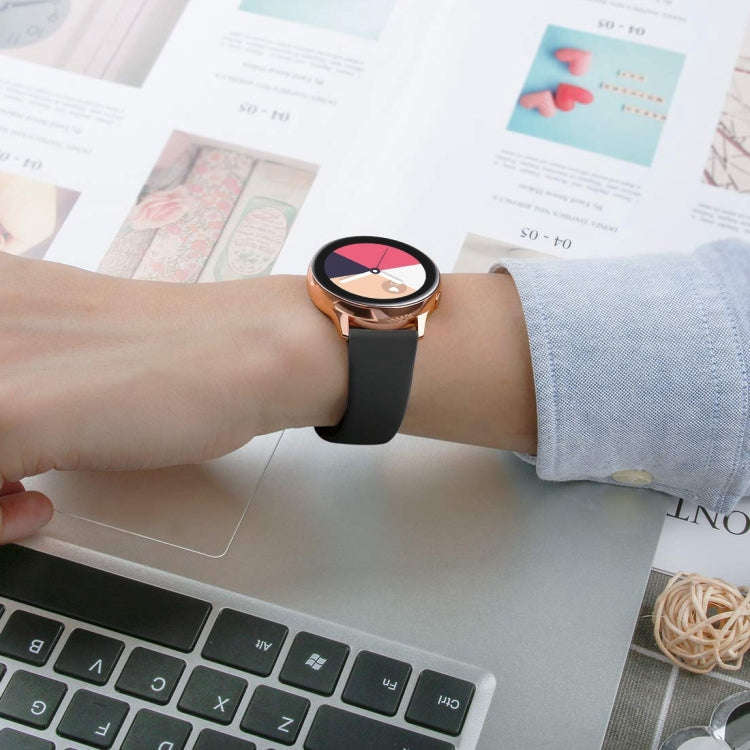 For Samsung Galaxy Watch Active2 Bluetooth Version 40mm Smart Watch Solid Color Silicone Watch Ba...