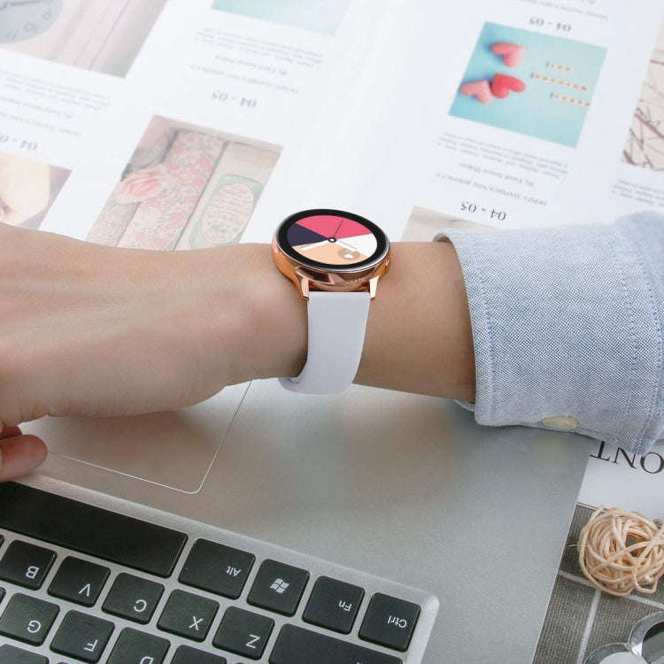 For Samsung Galaxy Watch Active2 Bluetooth Version 40mm Smart Watch Solid Color Silicone Watch Ba...