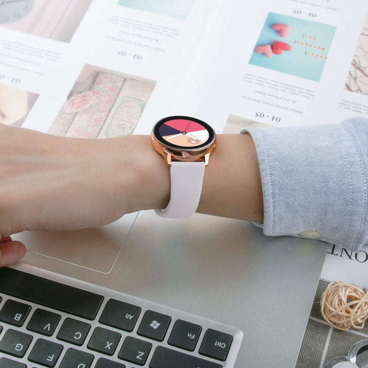 For Samsung Galaxy Watch Active2 Bluetooth Version 40mm Smart Watch Solid Color Silicone Watch Ba...