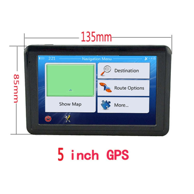 Q5 Car 5 inch HD TFT Touch Screen GPS Navigator Support TF Card / MP3 / FM Transmitter, Specifica...