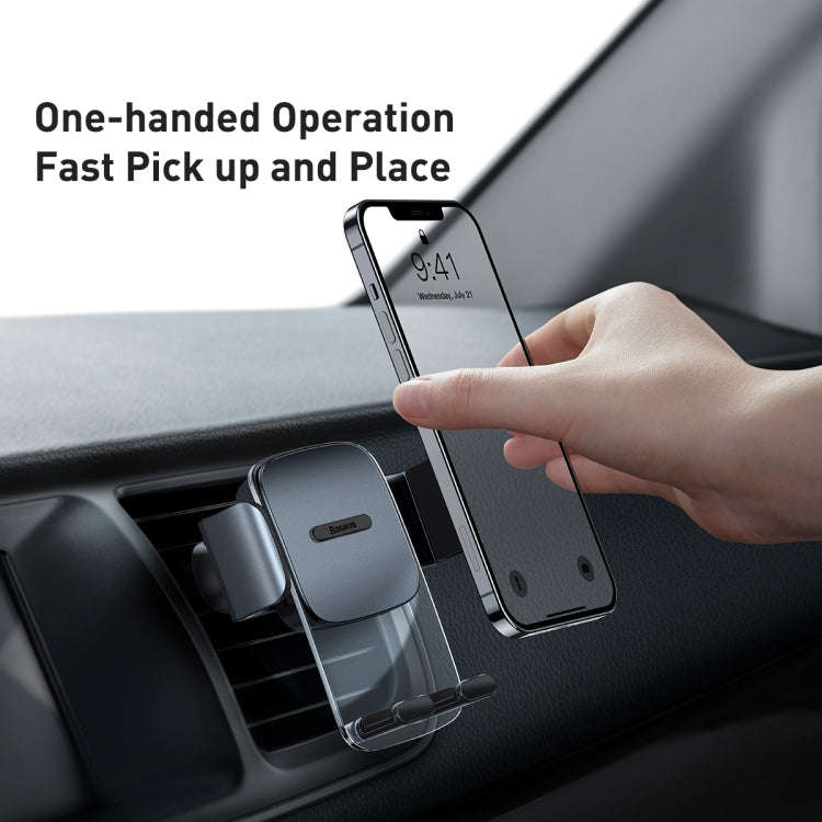 Baseus SUYK000101 Easy to Control Clamping Car Phone Holder Outlet Version(Dark Sky Black)