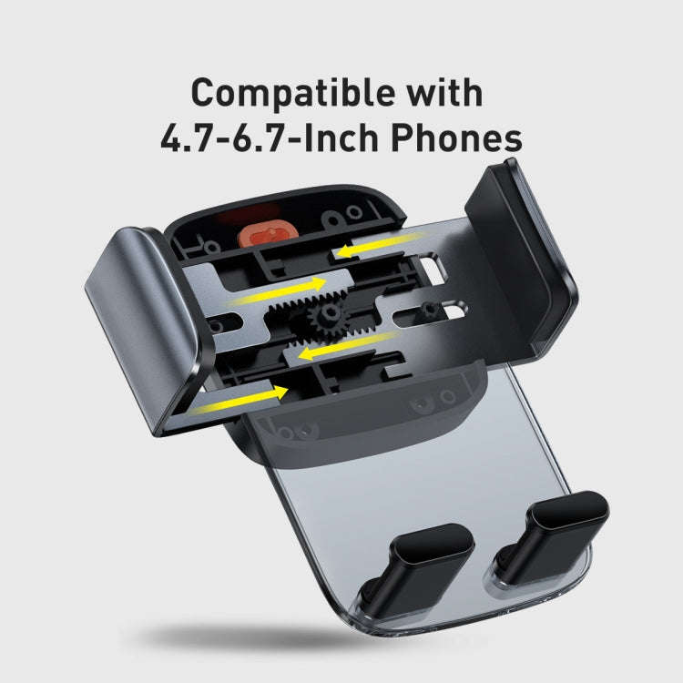 Baseus SUYK000101 Easy to Control Clamping Car Phone Holder Outlet Version(Dark Sky Black)