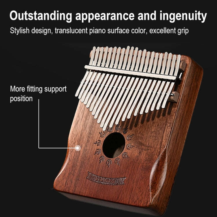21 Tone Acacia Wood Thumb Piano Kalimba Musical Instruments(Coffee-Butterfly)
