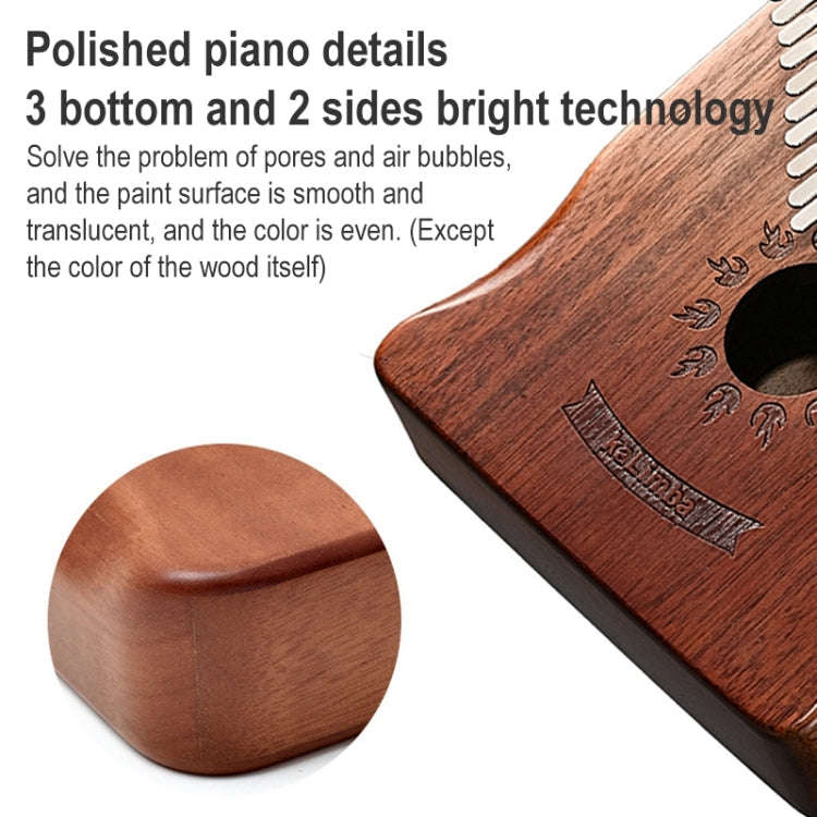 21 Tone Acacia Wood Thumb Piano Kalimba Musical Instruments(Coffee-Butterfly)