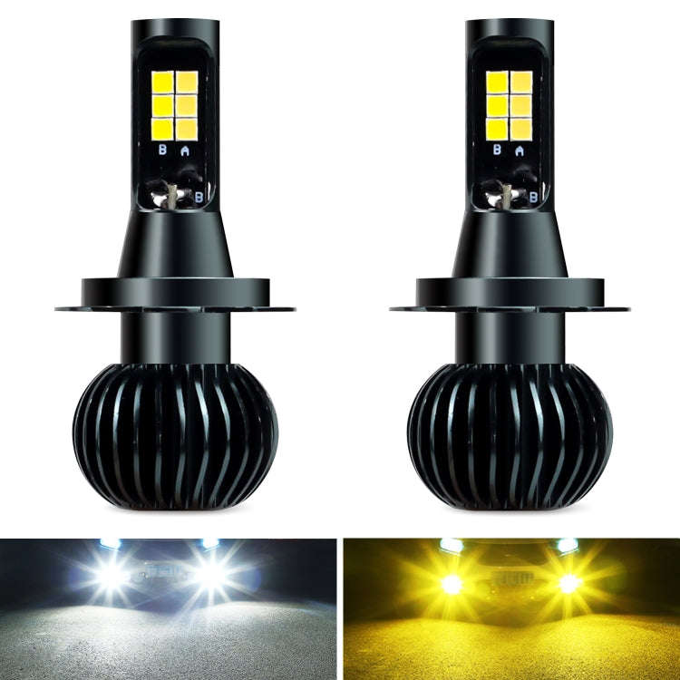 2 PCS EV15 H7 DC9-32V / 3000LM / 30W / 6000K+3000K IP65 Car LED Double Color Fog Light with 12LED...