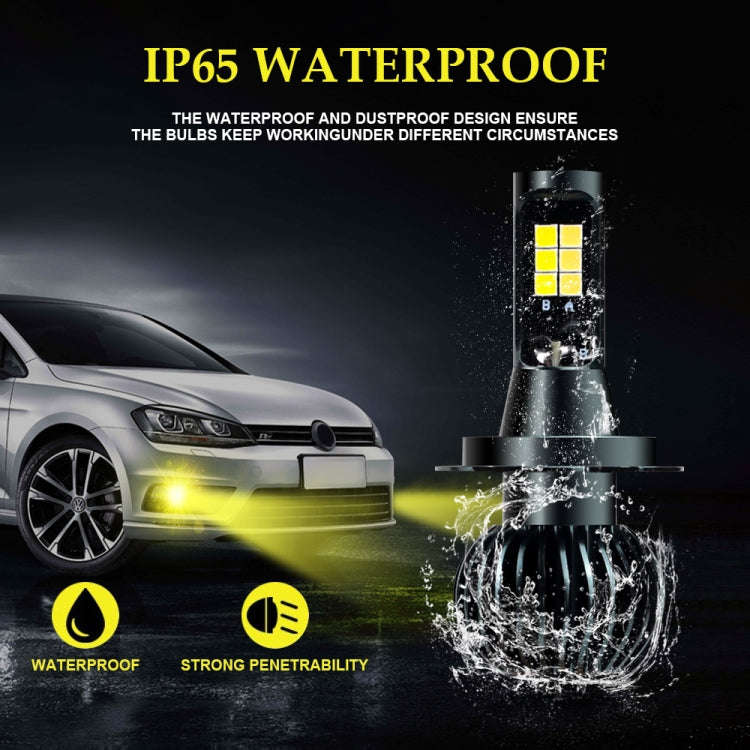 2 PCS EV15 H7 DC9-32V / 3000LM / 30W / 6000K+3000K IP65 Car LED Double Color Fog Light with 12LED...