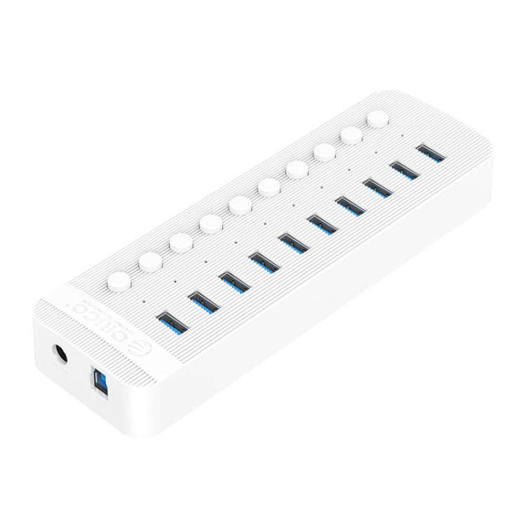 ORICO CT2U3-10AB-WH 10 In 1 Plastic Stripes Multi-Port USB HUB with Individual Switches, US Plug(...
