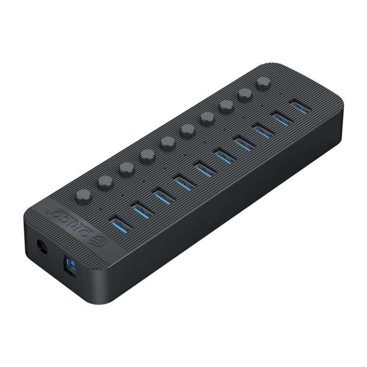 ORICO CT2U3-10AB-BK 10 In 1 Plastic Stripes Multi-Port USB HUB with Individual Switches, AU Plug(...