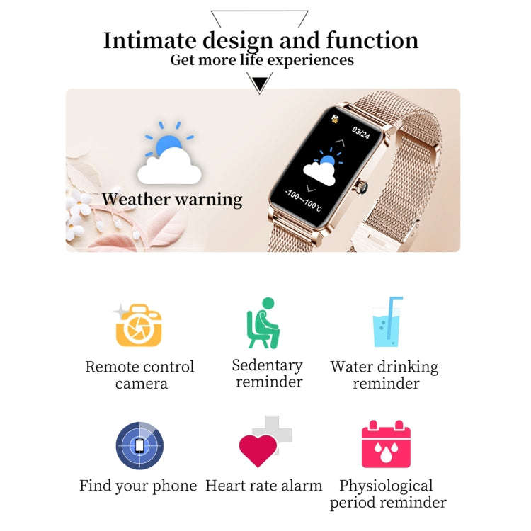 ZX19 1.45 inch HD Screen Bluetooth 5.0 IP68 Waterproof Women Smart Watch, Support Sleep Monitor /...