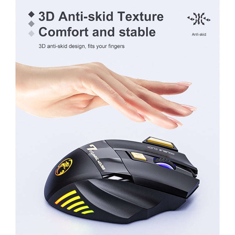 iMICE GW-X7 7-button Silent Rechargeable Wireless Gaming Mouse with Colorful RGB Lights(Black)