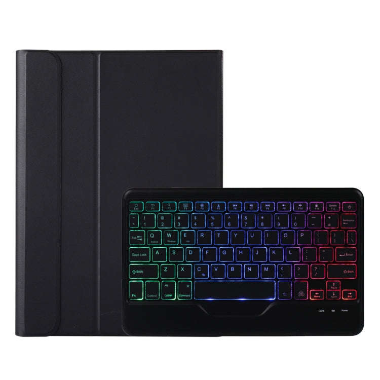 A0N5BS Ultra-thin Tri-color Backlight Detachable Lambskin Texture TPU Bluetooth Keyboard Leather ...