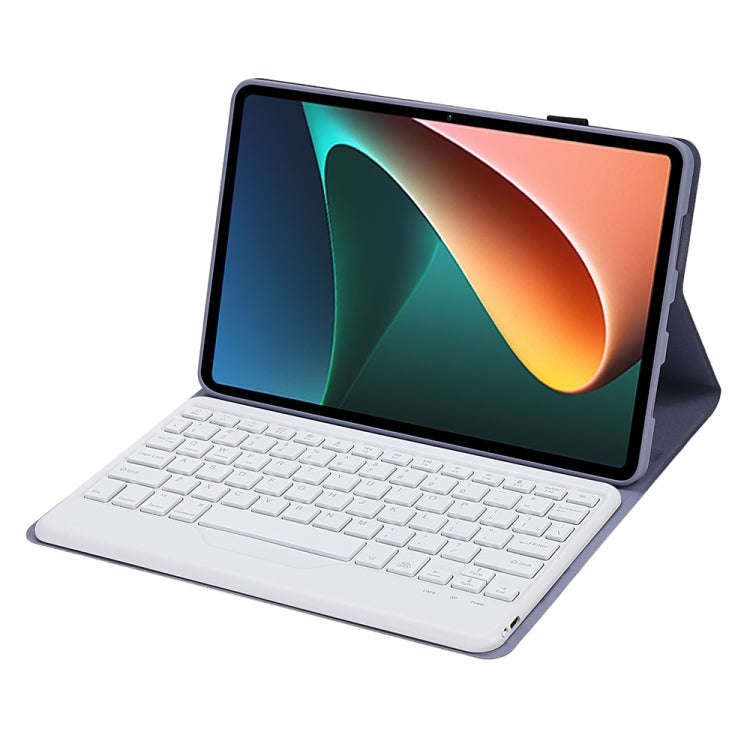 A0N5BS Ultra-thin Tri-color Backlight Detachable Lambskin Texture TPU Bluetooth Keyboard Leather ...