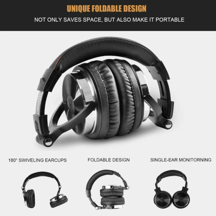 OneOdio Pro-10 Head-mounted Noise Reduction Wired Headphone with Microphone, Color:Grey Blue