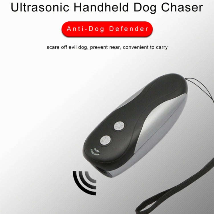 RC-533 Handheld Portable Ultrasonic Dog Repeller(Black + Silver)