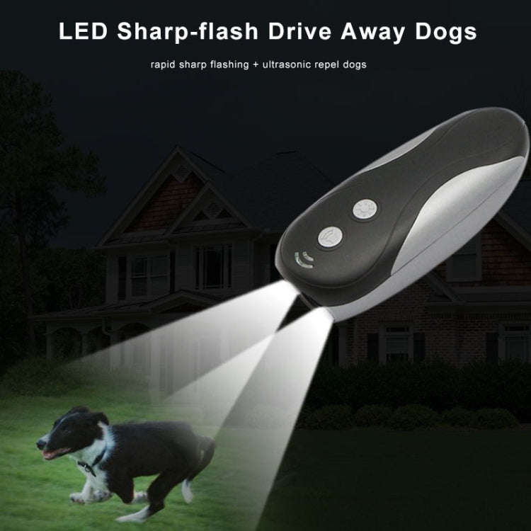 RC-533 Handheld Portable Ultrasonic Dog Repeller(Black + Silver)