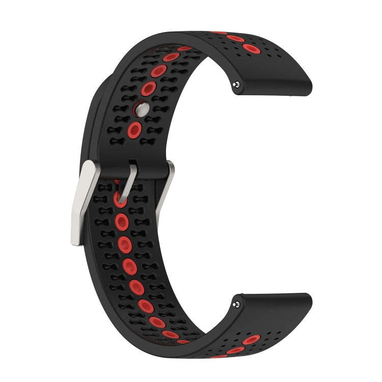 For Suunto 9 Peak Universal Colorful Hole Silicone Watch Band(Black Orange)
