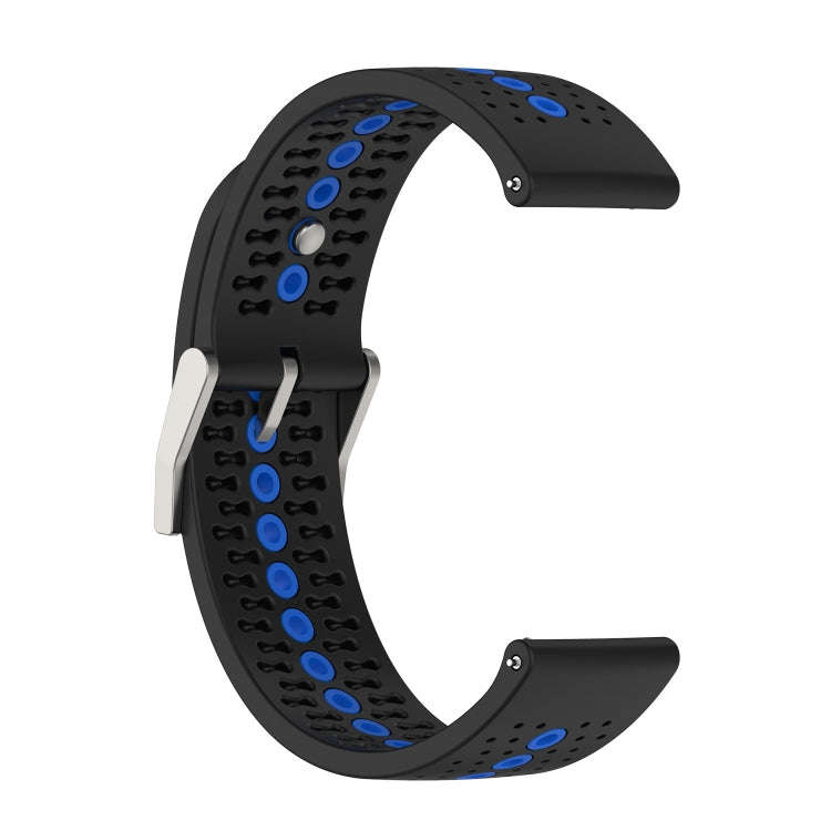 For Suunto 9 Peak Universal Colorful Hole Silicone Watch Band(Black Blue)