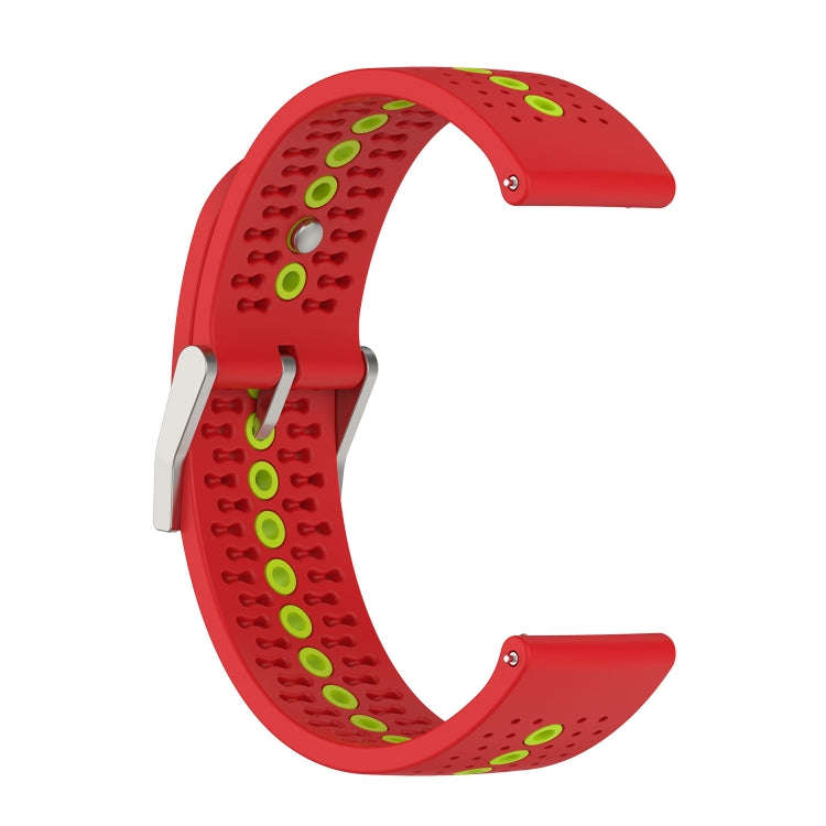 For Suunto 9 Peak Universal Colorful Hole Silicone Watch Band(Red Green)