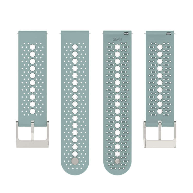 For Suunto 9 Peak Universal Colorful Hole Silicone Watch Band(Rock Cyan White)
