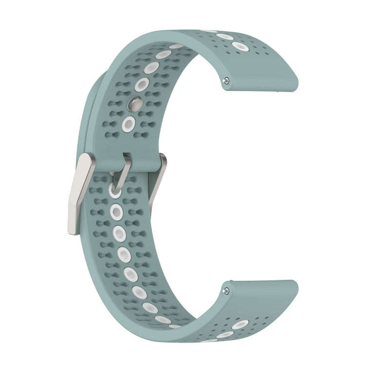 For Suunto 9 Peak Universal Colorful Hole Silicone Watch Band(Rock Cyan White)