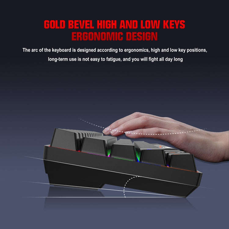 HXSJ L800 61 Keys Bluetooth 5.0 / 2.4G Wireless / Type-C Wired Three Modes Blue Shaft Mechanical ...