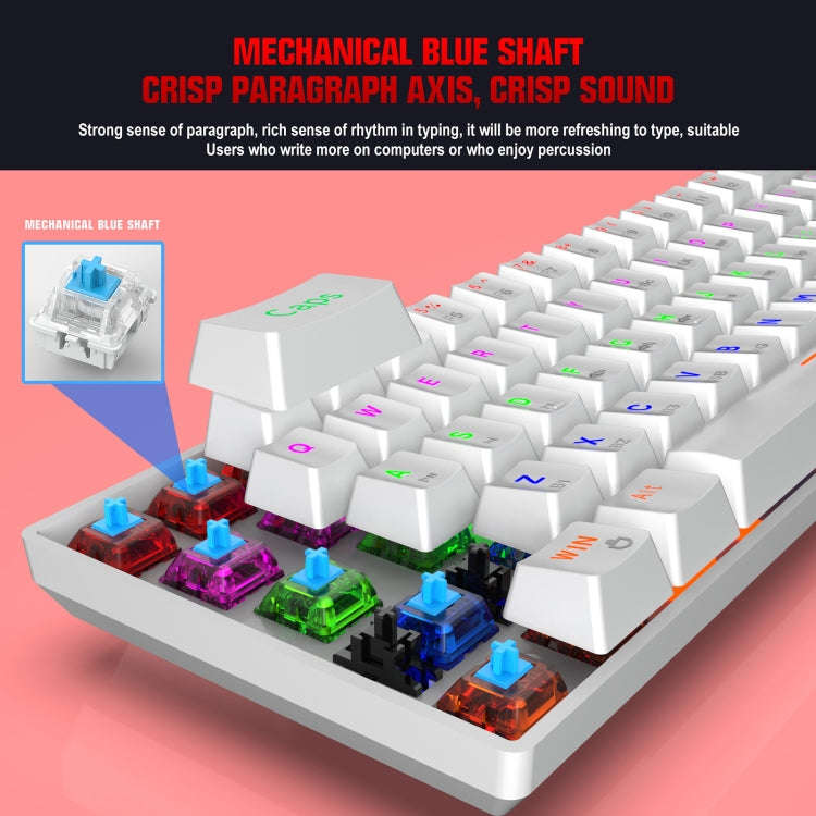 HXSJ L800 61 Keys Bluetooth 5.0 / 2.4G Wireless / Type-C Wired Three Modes Blue Shaft Mechanical ...