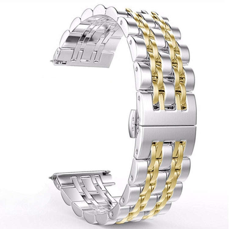 20mm Women Version Seven-beads Steel Watch Band(Silver Gold)