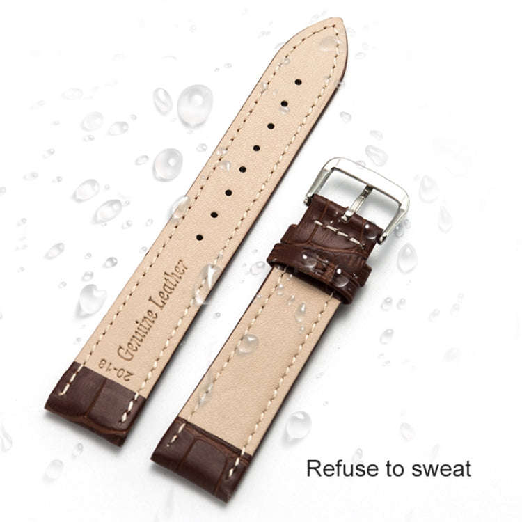 14mm Two-layer Cowhide Leather Bamboo Joint Texture Watch Band(White)