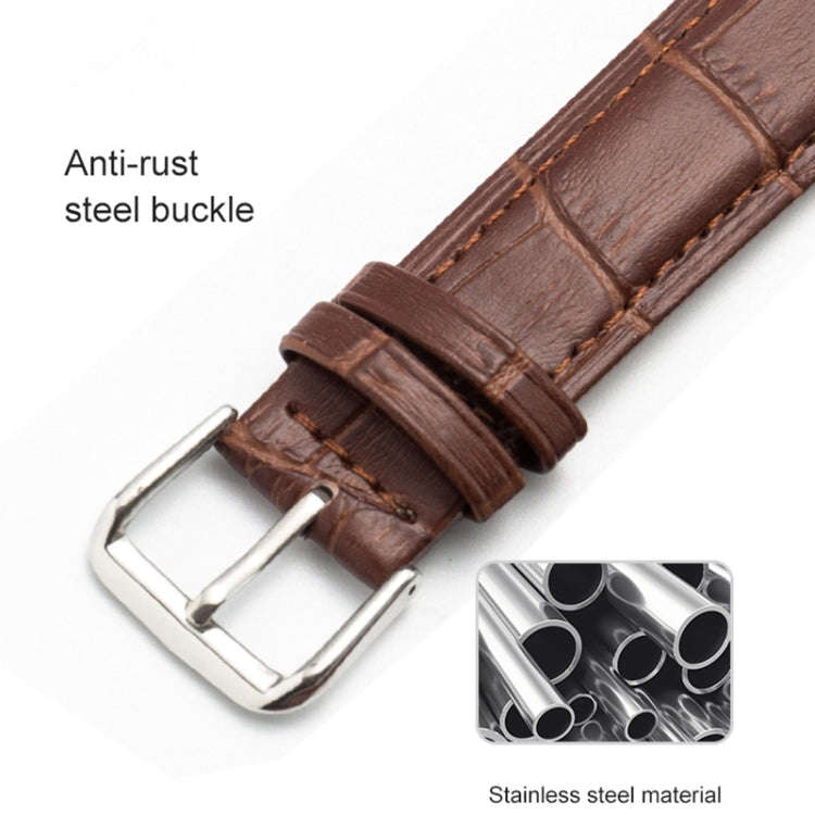 14mm Two-layer Cowhide Leather Bamboo Joint Texture Watch Band(White)